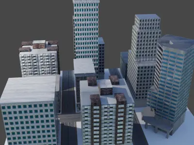 City Building Pack Collection Low-poly 3D model