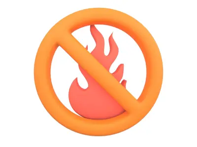 No Fire Icon V1 006 Low-poly 3D model