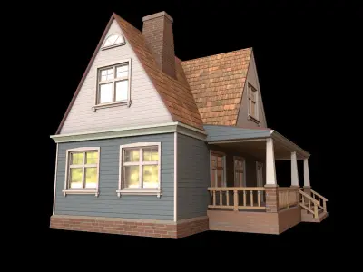 house Low-poly 3D model 20