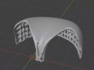Futuristic Organic Waffle Pavilion Parametric Grid Shelter Low-poly 3D model