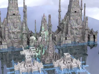 king pharaohs Pyramids Undead Kitbash 3D model