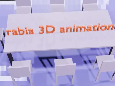 table with 8 chairs Low-poly 3D model