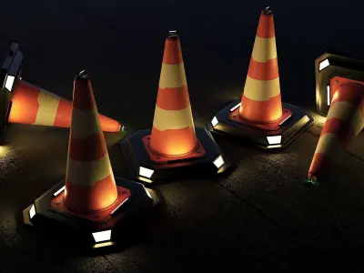 Sci-Fi Traffic Cone 3D model