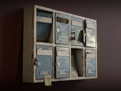 Old Mailboxes Low-poly 3D model