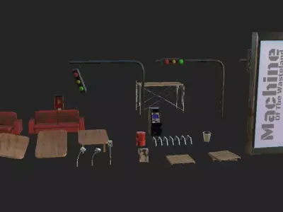 3D Abandone City Assets Low-poly 3D model