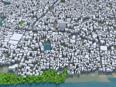 Rajshahi Bangladesh 25km Low-poly 3D model