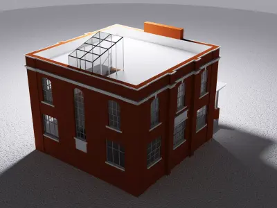 Town Hall Low-poly 3D model