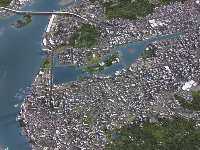 Xiamen - 3D City Model Low-poly 3D model