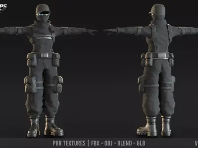 Special Ops Soldier Low-poly 3D model