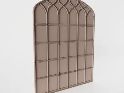 Cast Iron Victorian Window Low-poly 3D model