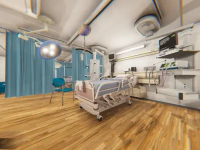 Clinic - Hospital room Low-poly 3D model