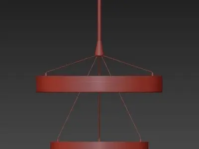 Keplar 1 Light 24 in Gold Pendant 3D model