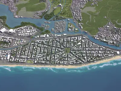 Barra da Tijuca - 3D City Model Low-poly 3D model