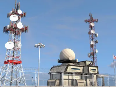 satellite center 02 Low-poly 3D model