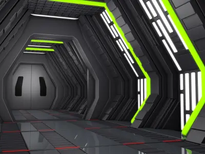 Sci Fi Corridor 3D model 82