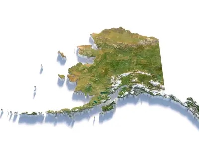 Alaska Terrain Low-poly 3D model