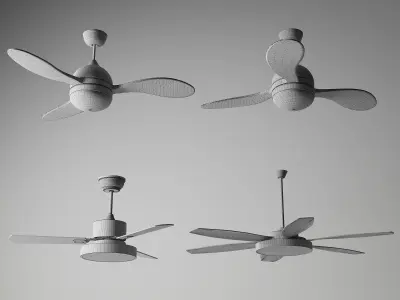 Modern Minimalist Ceiling Fan Set 3D model
