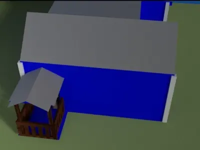 simple house Low-poly 3D model