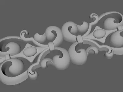 dekor ornamental letter l 3D model