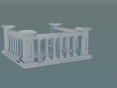 Concrete Balustrade 3D print model shop