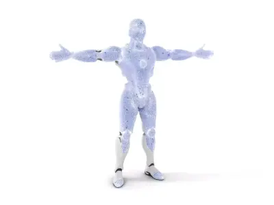Futuristic Humanoid Robot Model Pack Low-poly 3D model