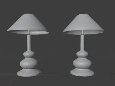 White stone table lamp 3D model