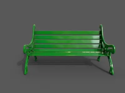 Street Bench Low-poly 3D model