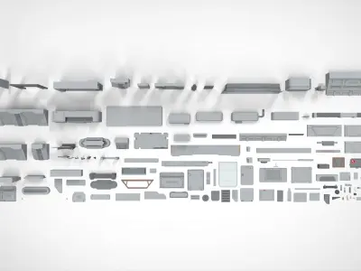 Sci-Fi architecture Elements collection 22 3D model