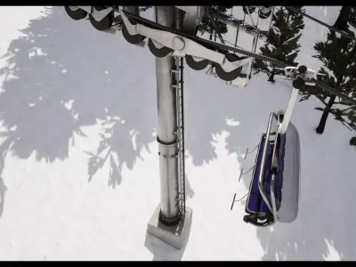 Snowboarding Collection design of ski lifts and escalators 3D Model Pack