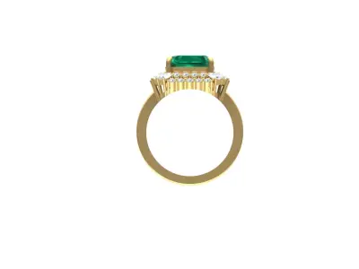 The Classy Cushion Emerald Ring Free 3D print model