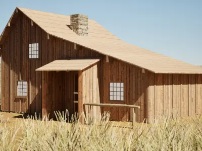 Little House on the Prairie Low-poly 3D model