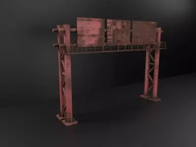 Highway Signage Low-poly 3D model