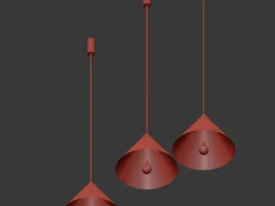 Cleo Pendant Brass  White 3D model