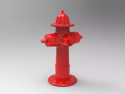 Hydrant fire Low-poly 3D model