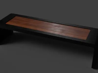 bench Free low-poly 3D model 5