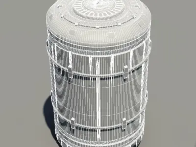 Sci-fi asset - round container 3D model