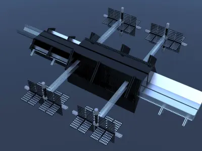 Space Station Spaceship Solar SciFi 3D model