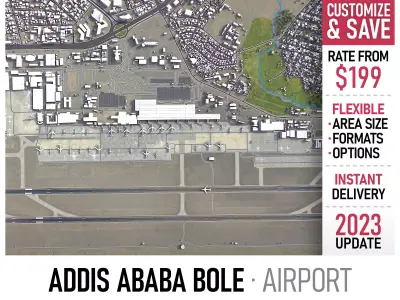 Addis Ababa Bole - 3D Airport Model Low-poly 3D model