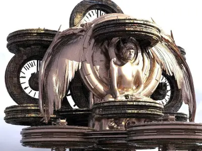 Ancient Alien Star Ring Monolith Kitbash 1 3D 3D model