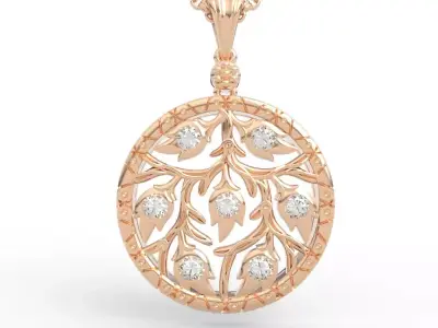 Stunning Victorian Filigree Diamond Pendant 3D print model