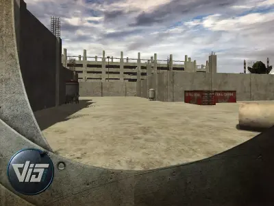 Construction site Low-poly 3D model