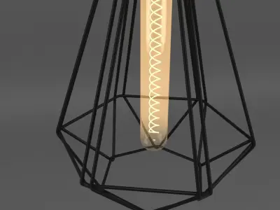 Metal Cage Ceiling Lamp 3D model