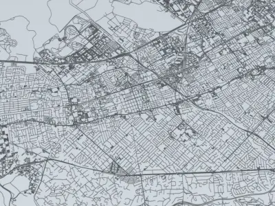 Silicon Valley and San Jose Road Network and Streets 3D model