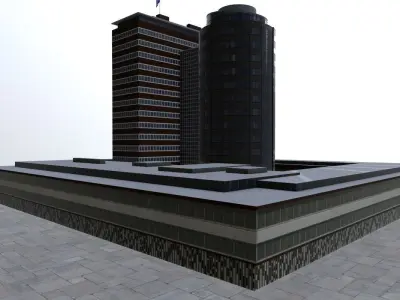 Amsterdam Nederlandsche Bank Low-poly 3D model