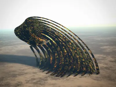 Spiral dome building on alien planet 3D model