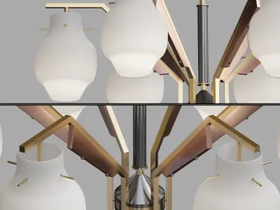 Stilnovo Style Chandelier Low-poly 3D model