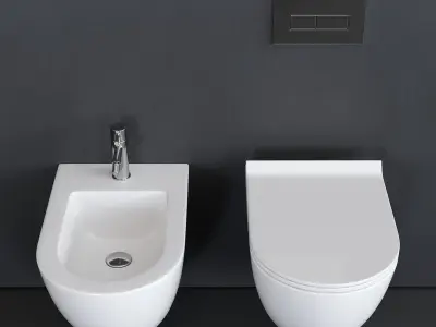 GALASSIA Dream Wall-Hung WC art 7312 art 7313 Low-poly 3D model