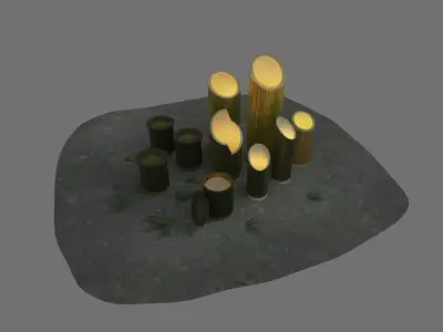 Japanese Bamboo Lanterns 3D model