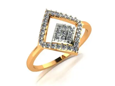 001 Gold ring for woman 3D print model