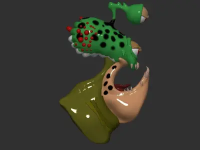Alien Slug Lord Low-poly 3D model